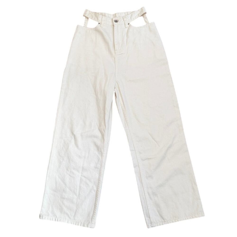 Maison Margiela White Cotton Cut-Out Pocket Jeans